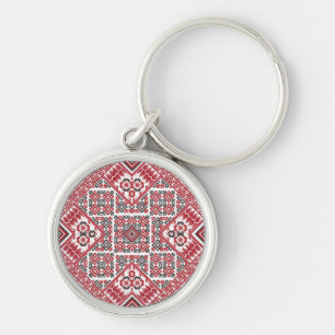 Porte-clés motif de broderie tatreez palestinien