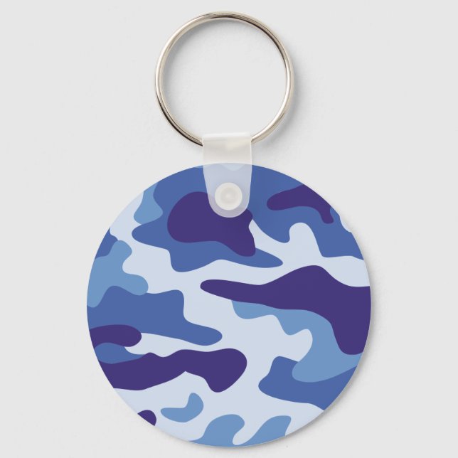 Porte-clés Motif de camouflage bleu (Recto)