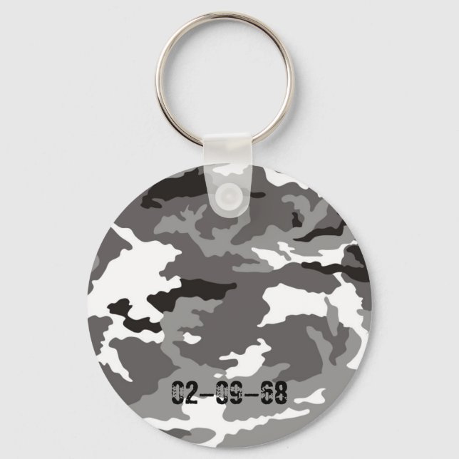 Porte-clés Motif de camouflage gris (Recto)