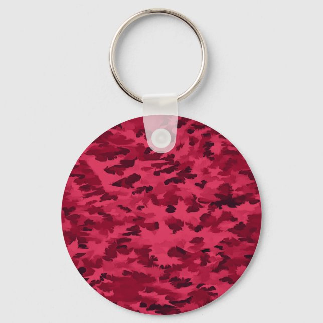 Porte-clés Motif de camouflage rouge blush (Recto)