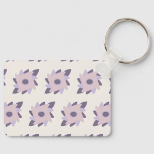 Porte-clés Motif de carreau décoratif pastel violet