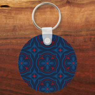 Porte-clés Motif de carreau floral décoratif