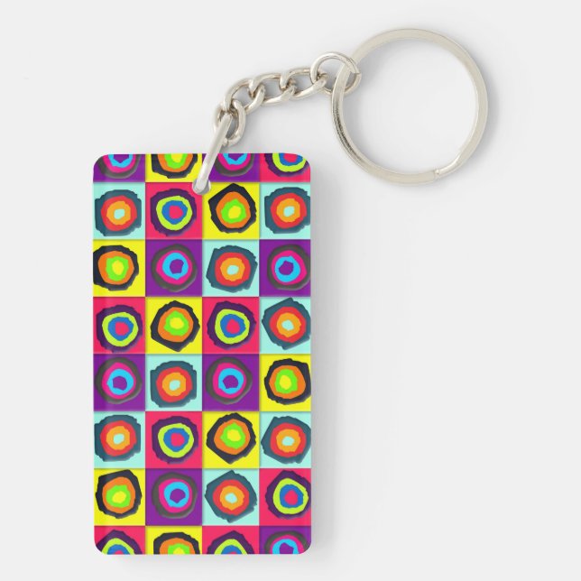 Porte-clés Motif de cercles colorés (Dos)