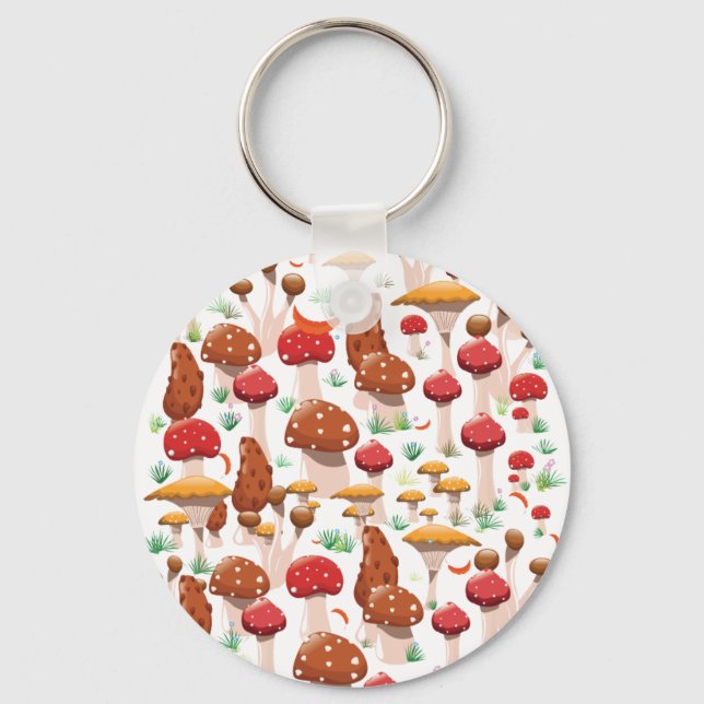 Porte-clés Motif de champignons mignons (Recto)