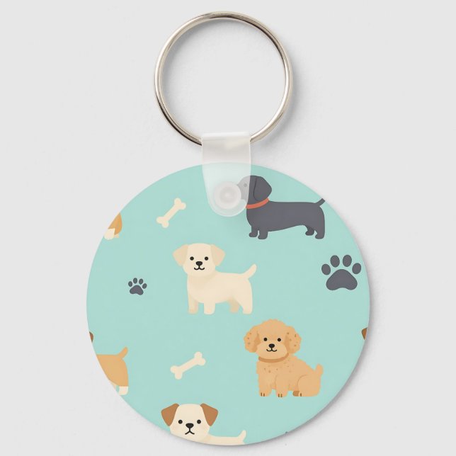 Porte-clés Motif de chiots mignons (Recto)