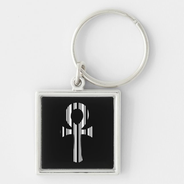 Porte-clés MOTIF DE CODE-BARRES SYMBOLE ANKH Motif de concept (Devant)