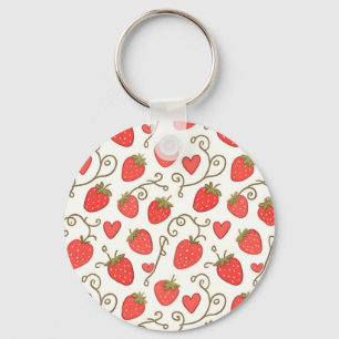 Porte-clés Motif de cœur de fraise Mignon et fantaisiste