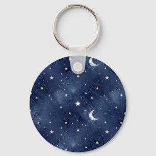 Porte-clés Motif de constellations lunaires de nuit étoilée