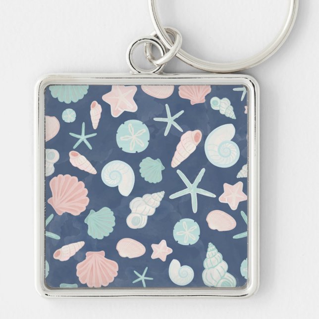 Porte-clés motif de coquillages (Devant)
