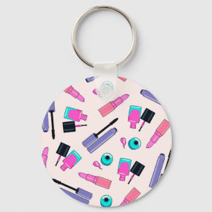 Porte-clés Motif de cosmétiques rose et violet