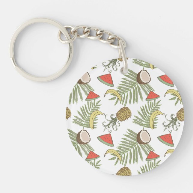 Porte-clés Motif de croquis de fruit tropical (Devant)