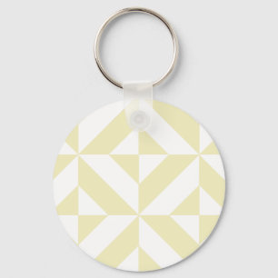 Porte-clés Motif de cube géométrique or pâle