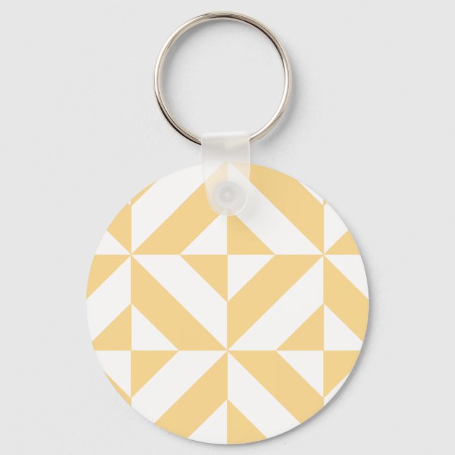 Porte-clés Motif de cube géométrique Pale Melon (Recto)