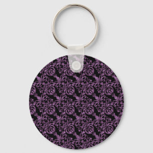 Porte-clés Motif de Damas de brillance violette victorienne