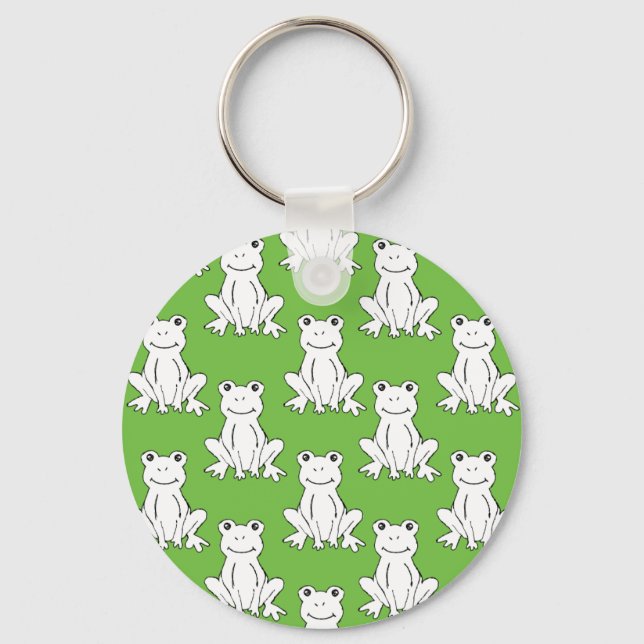 Porte-clés Motif de  de grenouille Motif vert mou (Recto)