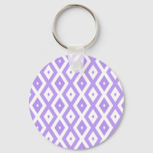 Porte-clés Motif de diamants violet et blanc