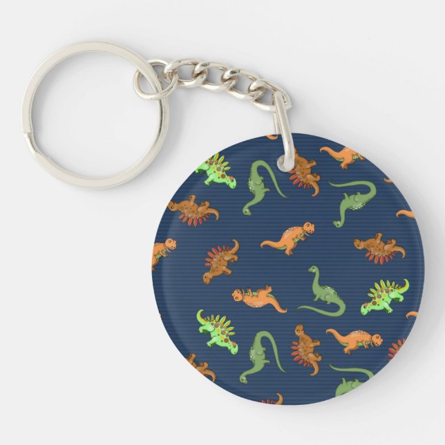 Porte-clés Motif de dinosaures mignons (Devant)