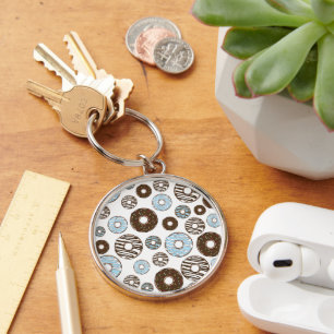 Porte-clés Motif De Donuts, Donuts Bleus, Donuts Brown