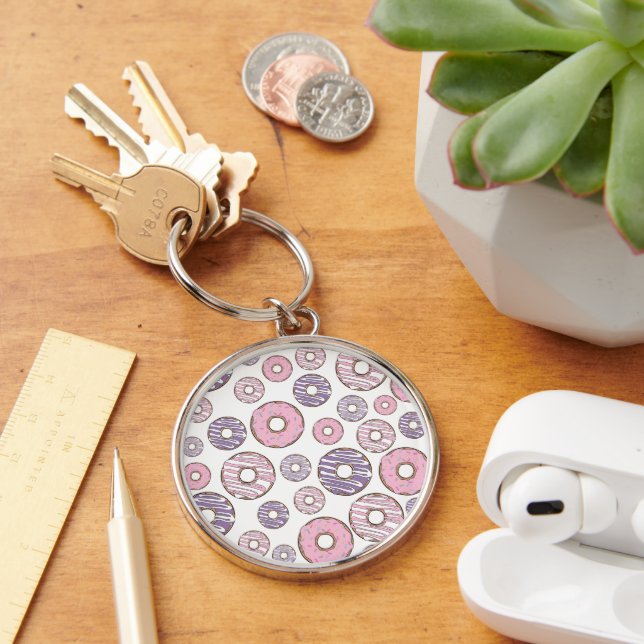 Porte-clés Motif De Donuts, Donuts Roses, Donuts Violets (Bureau)