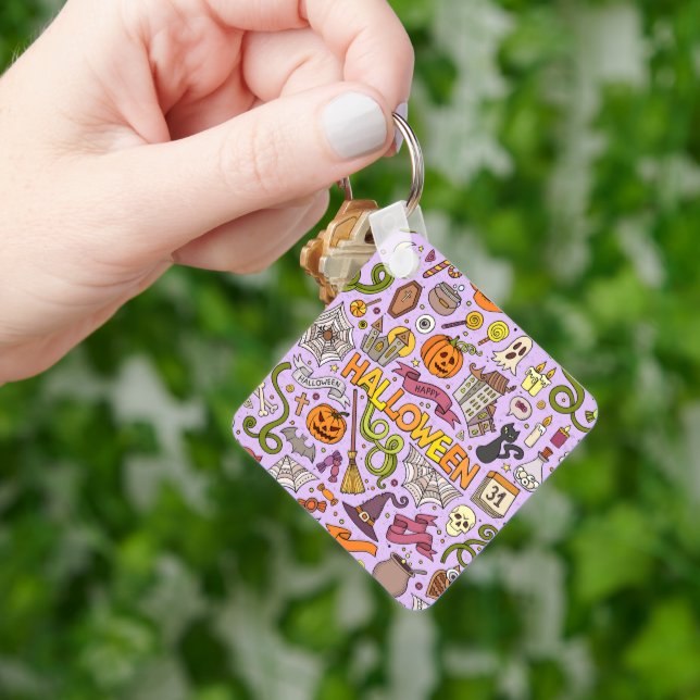 Porte-clés Motif de doodle Halloween mignon (main)