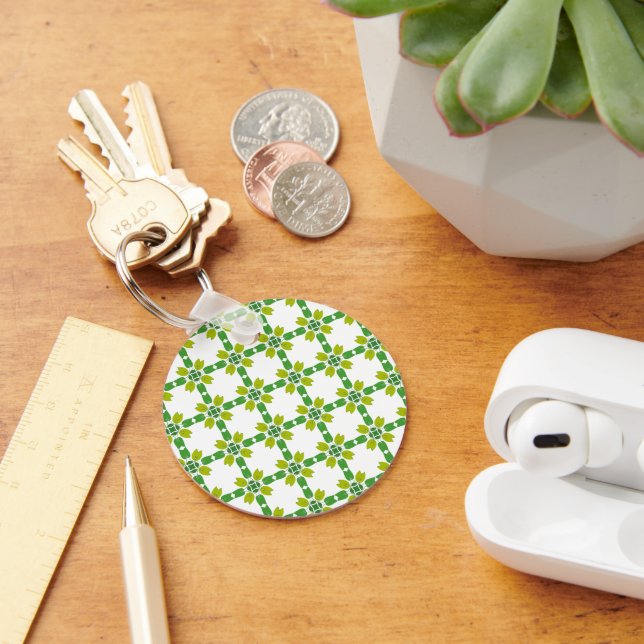 Porte-clés Motif de feuille, motif de feuilles, feuilles vert (Bureau)