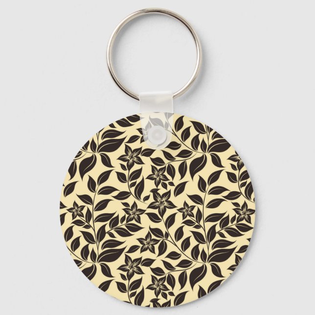 Porte-clés Motif de feuilles florales-23756 (Recto)