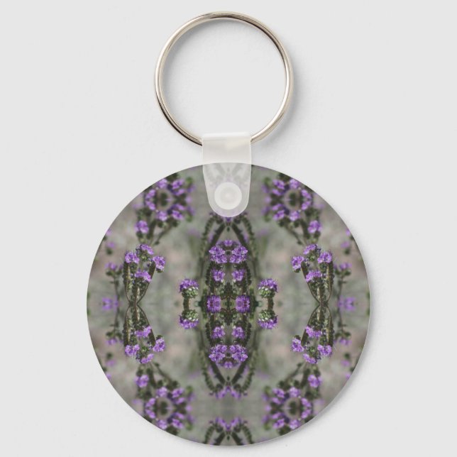 Porte-clés Motif de fleur sauvage Héliotrope à sel pourpre (Recto)