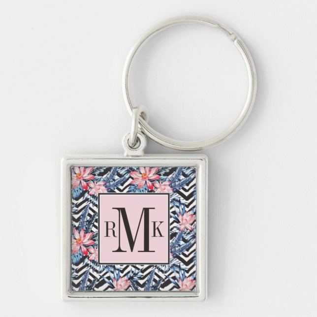 Porte-clés Motif de fleur tropical de Lotus (Devant)
