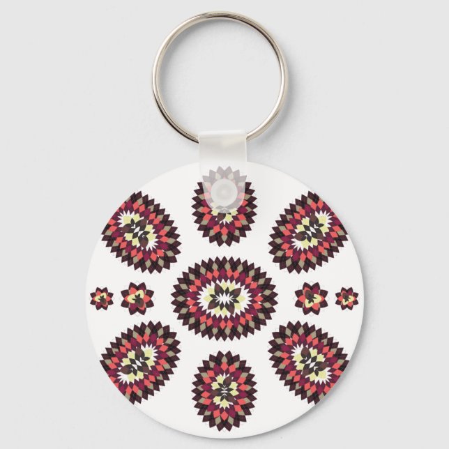 Porte-clés Motif de fleurs Mandala (Recto)