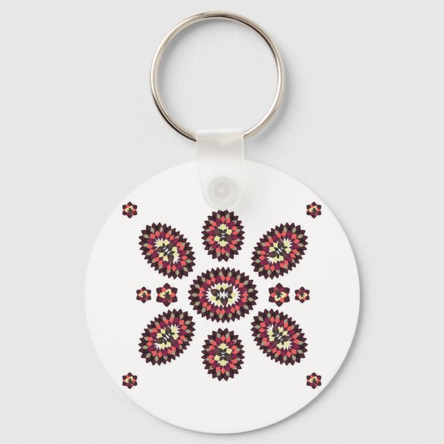 Porte-clés Motif de fleurs Mandala (Recto)