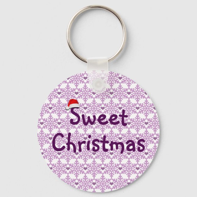 Porte-clés Motif de flocon de neige de Noël doux (Recto)