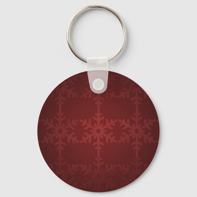 Porte-clés Motif de flocon rouge de Noël (Recto)