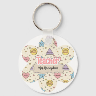 Porte-clés Motif de formes mathématiques pour enseignant past