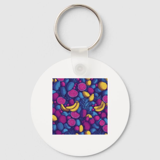 Porte-clés Motif de fruits tropicaux – Conception exotique vi (Recto)