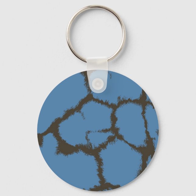 Porte-clés Motif de girafe à fourrure bleue (Recto)