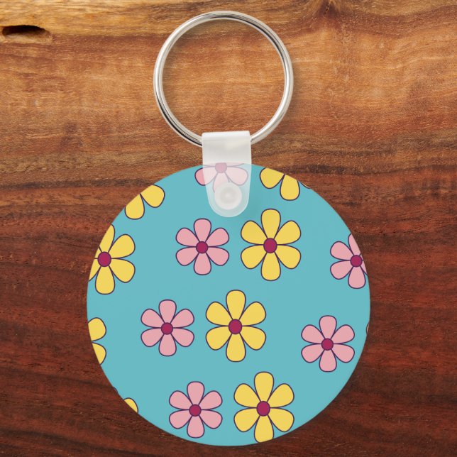 Porte-clés Motif de grandes fleurs mignonnes (Recto)