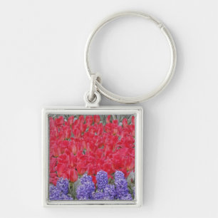 Porte-clés Motif de jacinthe, tulipes et jonquilles,
