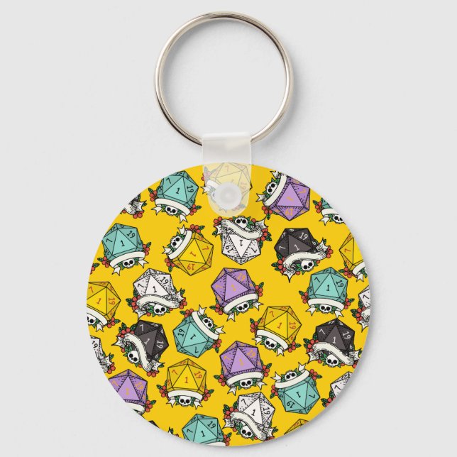 Porte-clés Motif de jeu de dés D20 (Recto)