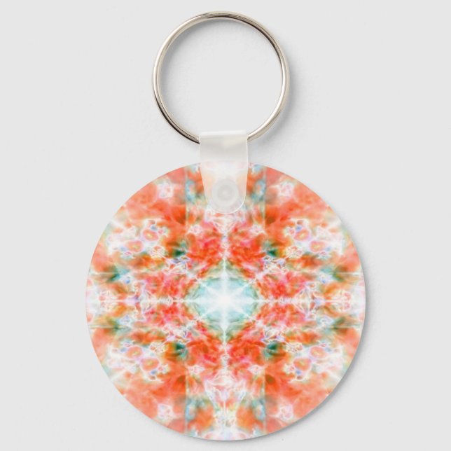 Porte-clés Motif de kaléidoscope orange (Recto)