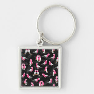 Porte-clés motif de la coqueluche de galah d'oiseaux roses