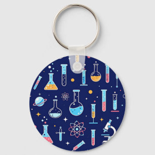 Porte-clés Motif de laboratoire scientifique coloré de chimie