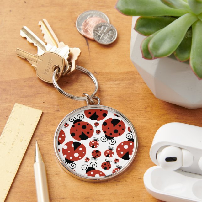 Porte-clés Motif De Ladybugs, Mignons Ladybugs, Red Ladybugs (Bureau)