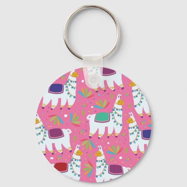 Porte-clés Motif de lama mignon (Recto)