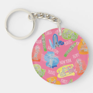 Porte-clés Motif de lieux de voyage