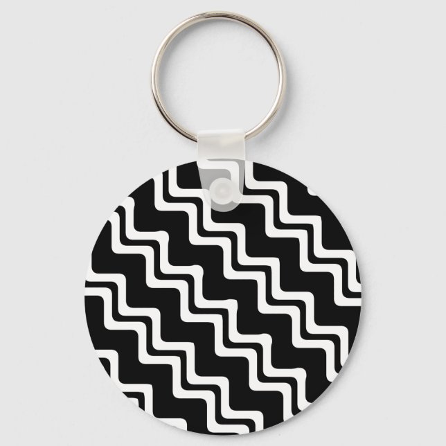 Porte-clés Motif de ligne double couleur Diagonal Zig Zag (Recto)