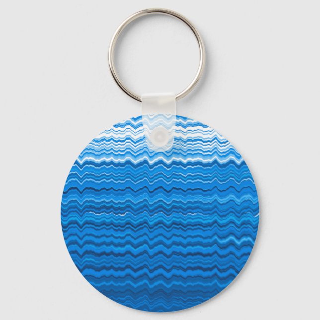 Porte-clés Motif de lignes ondulées bleues (Recto)