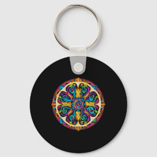 Porte-clés Motif de mandala de géométrie sacrée