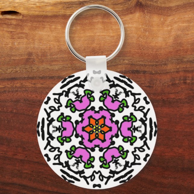 Porte-clés Motif de mandala floral (Recto)