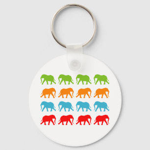 Porte-clés Motif de marche des éléphants