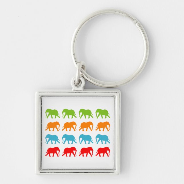 Porte-clés Motif de marche des éléphants (Devant)